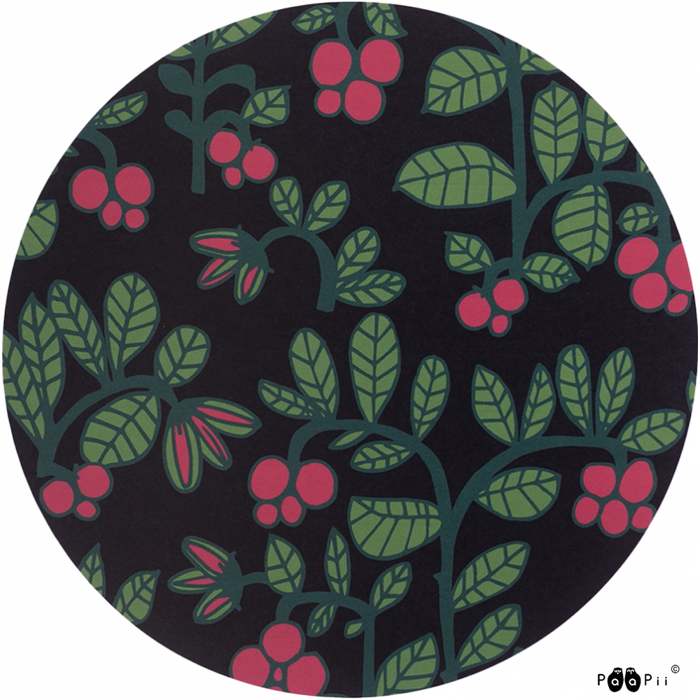 Onderzetter / COASTER Lingonberry Black 20cm – Paapii Design