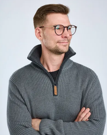 Philip Knitted Sweater - Men - D. Grey Mel - Pinewood