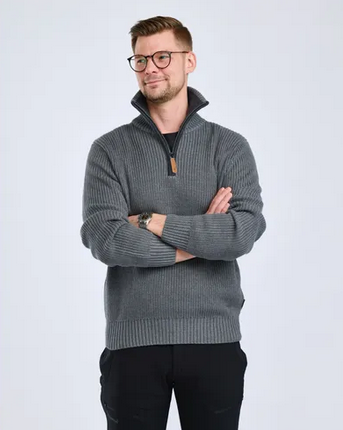 Philip Knitted Sweater - Men - D. Grey Mel - Pinewood