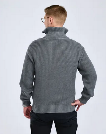Philip Knitted Sweater - Men - D. Grey Mel - Pinewood