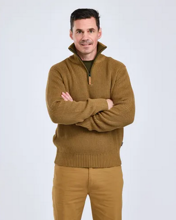 Philip Knitted Sweater - Men - D. Sandstone - Pinewood