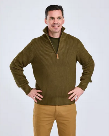 Philip Knitted Sweater - Men - Olive Green - Pinewood