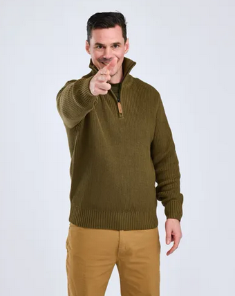 Philip Knitted Sweater - Men - Olive Green - Pinewood