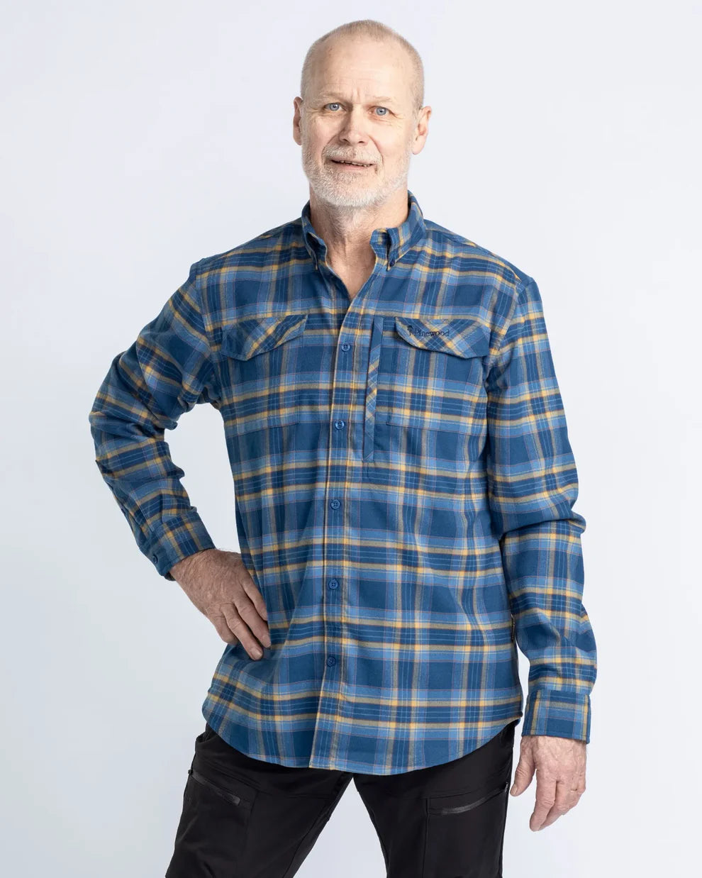 Abisko Hiking Flannel shirt - Men - D. Azur Blue - Pinewood