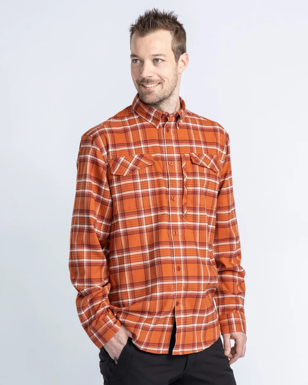 Abisko Hiking Flannel shirt - Men - Burned Orange - Pinewood