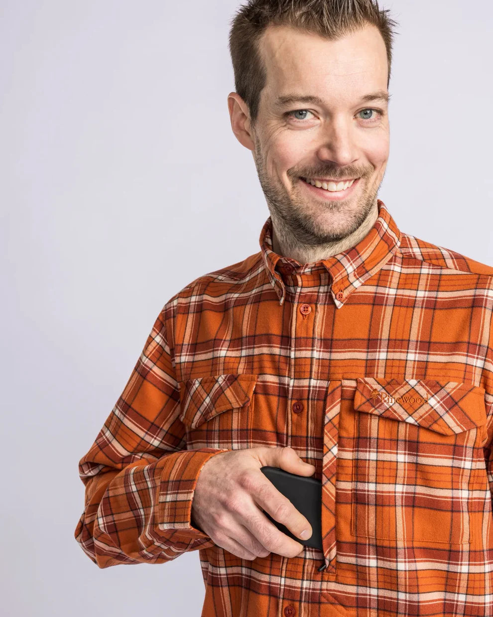 Abisko Hiking Flannel shirt - Men - Burned Orange - Pinewood