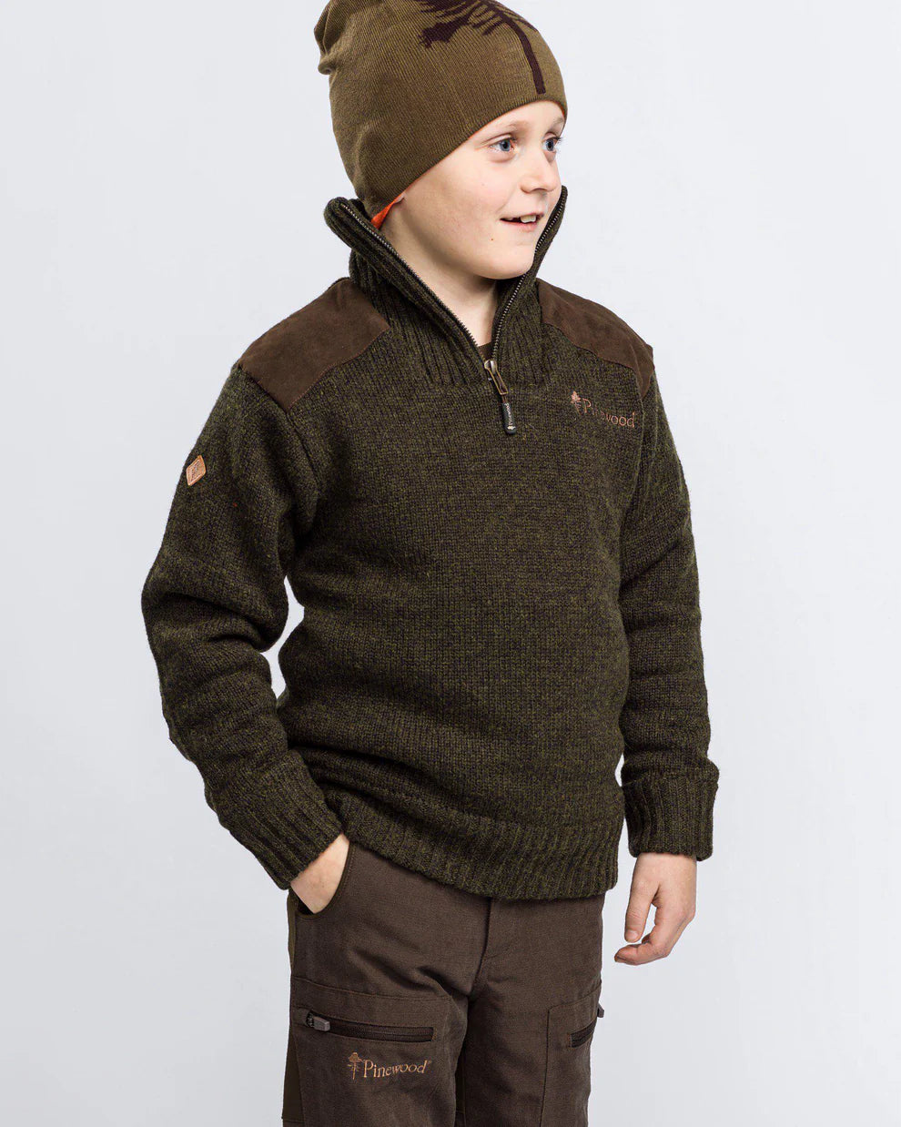 Trui / Jas Hurricane Sweater Wind stopper - Kids – Green – Pinewood