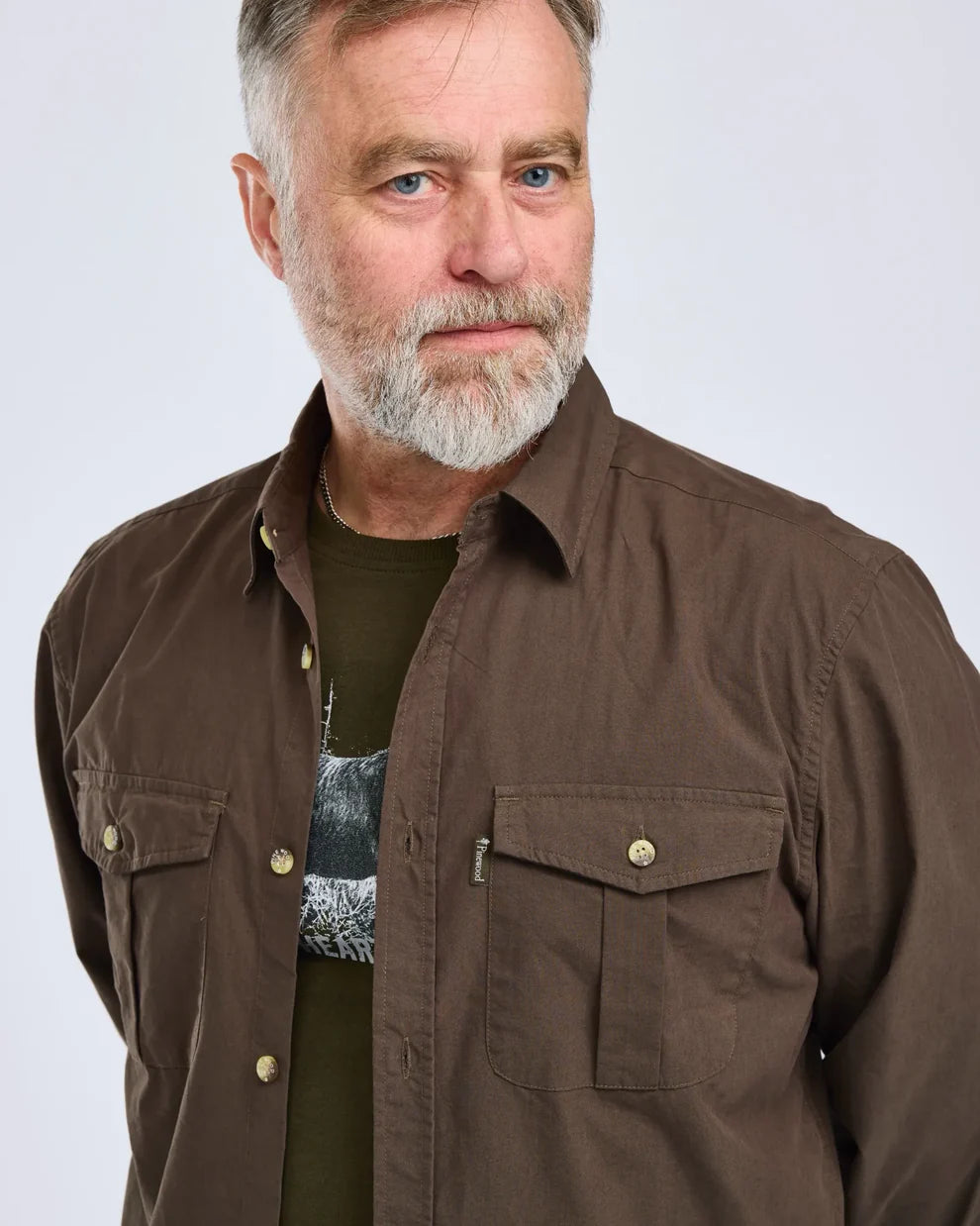 Safari L/S Shirt - Men - D. Olive - Pinewood
