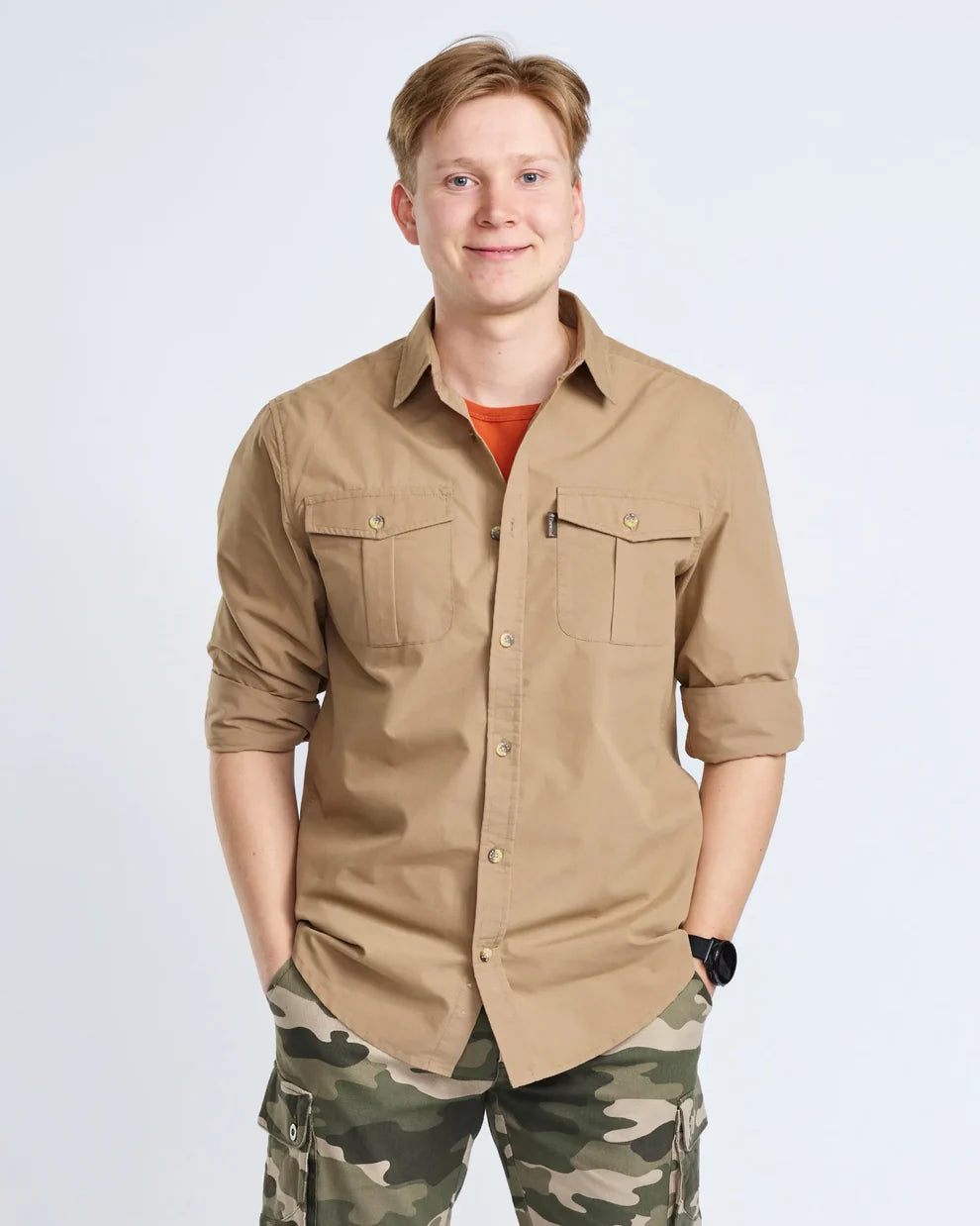 Safari L/S Shirt - Men - Sandstone - Pinewood