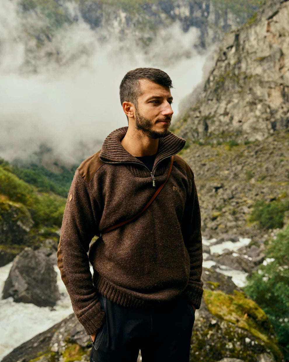 Hurricane Sweater Wind stopper - Men – Brown – Pinewood