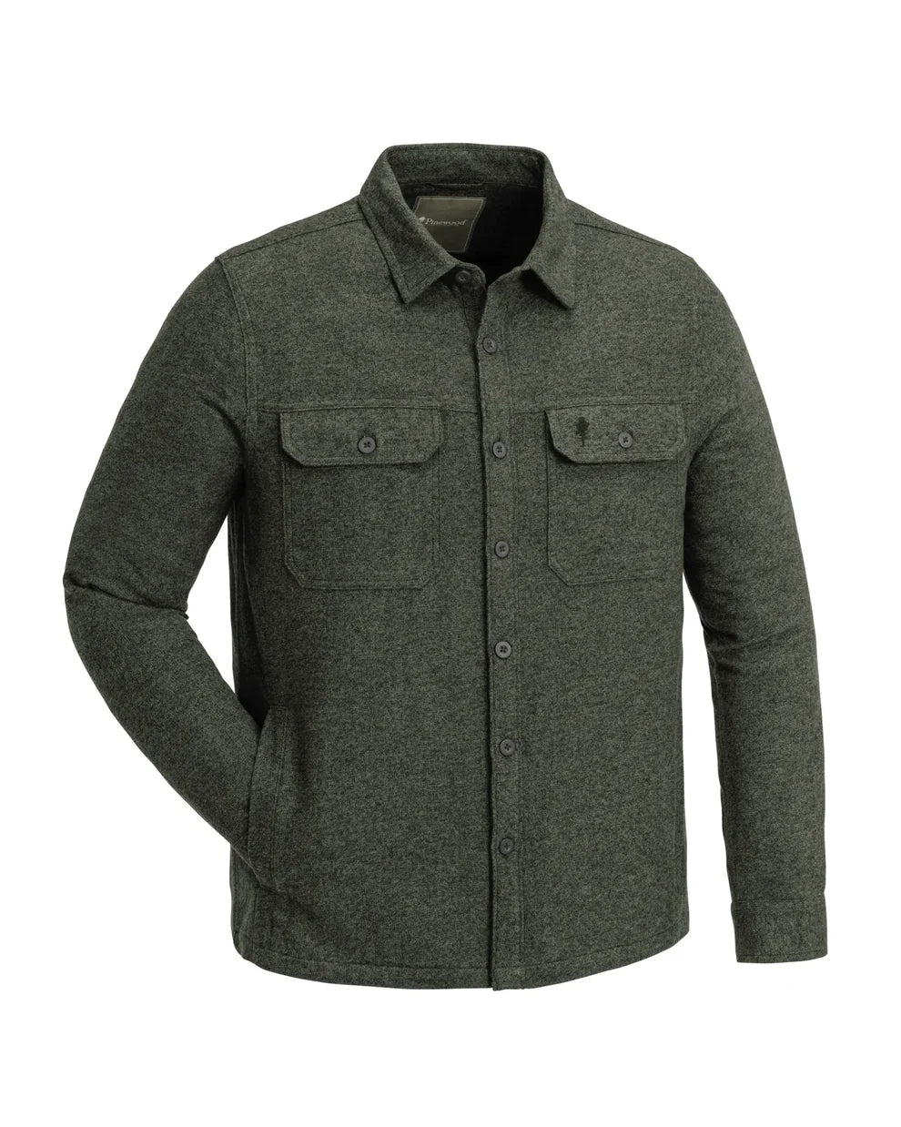 Värnamo Overshirt - Men - D. Green Mel - Pinewood
