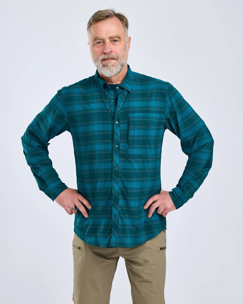 Abisko Trekking Shirt - Men - Teal Blue - Pinewood