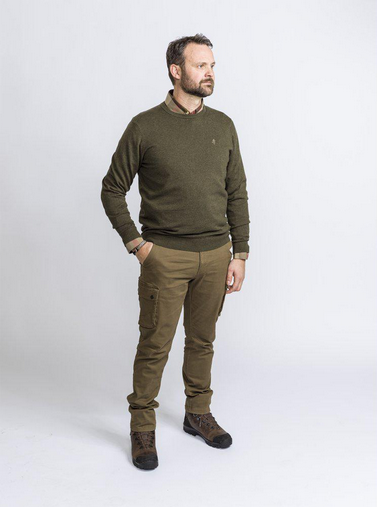 Värnamo Crewneck Knitted Sweater – Men - Brown Mix - Pinewood