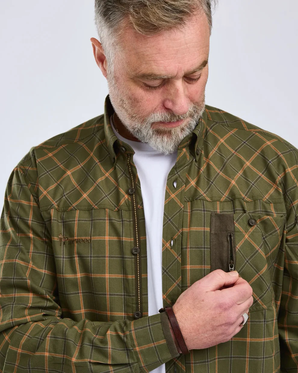 Värnamo shirt - Men - D. Green Mel - Pinewood