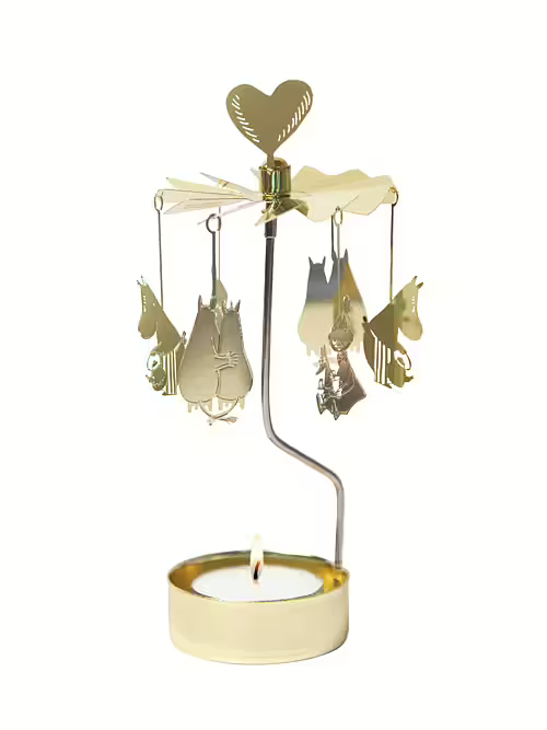 Rotary candle holder Moomin "80 Years" Gold - Pluto Produkter