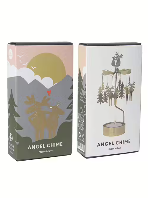 Rotary candle holder "Moose in Love" Gold - Pluto Produkter