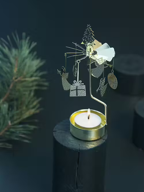 Rotary candle holder X-MAS Gold - Pluto Produkter