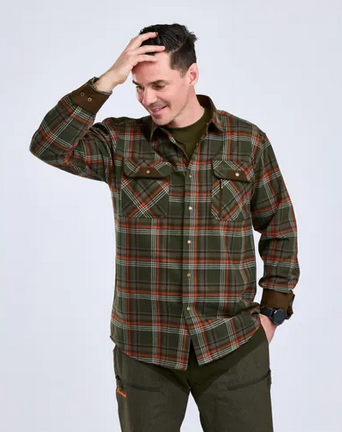 Prestwick Exclusive Shirt - Men - Green / B. Orange - Pinewood