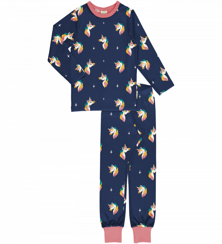 Pyjama Set LS Unicorn Blue - Maxomorra
