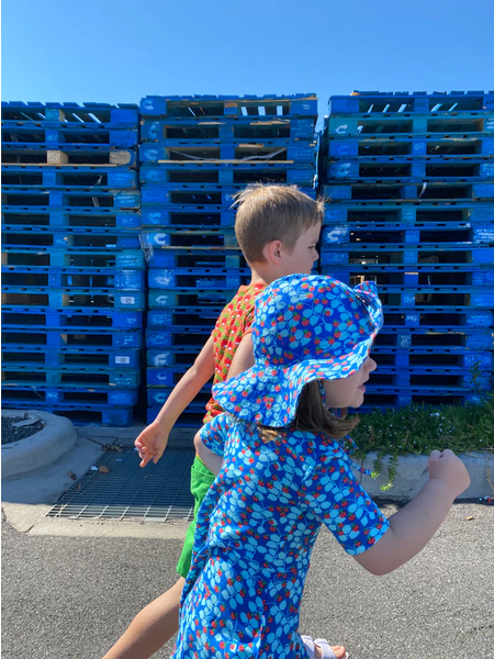 Zonnehoed / Hat Sun Wild Strawberries Blue - Duns Sweden