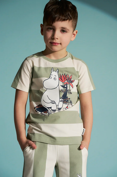 T-shirt Day Off Green White – Moomin