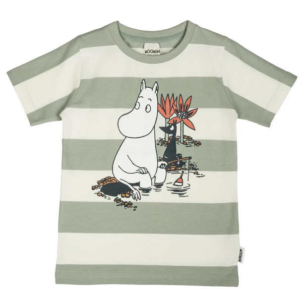 Moomin Day Off T-shirt groen wit Martinex kinderkleding