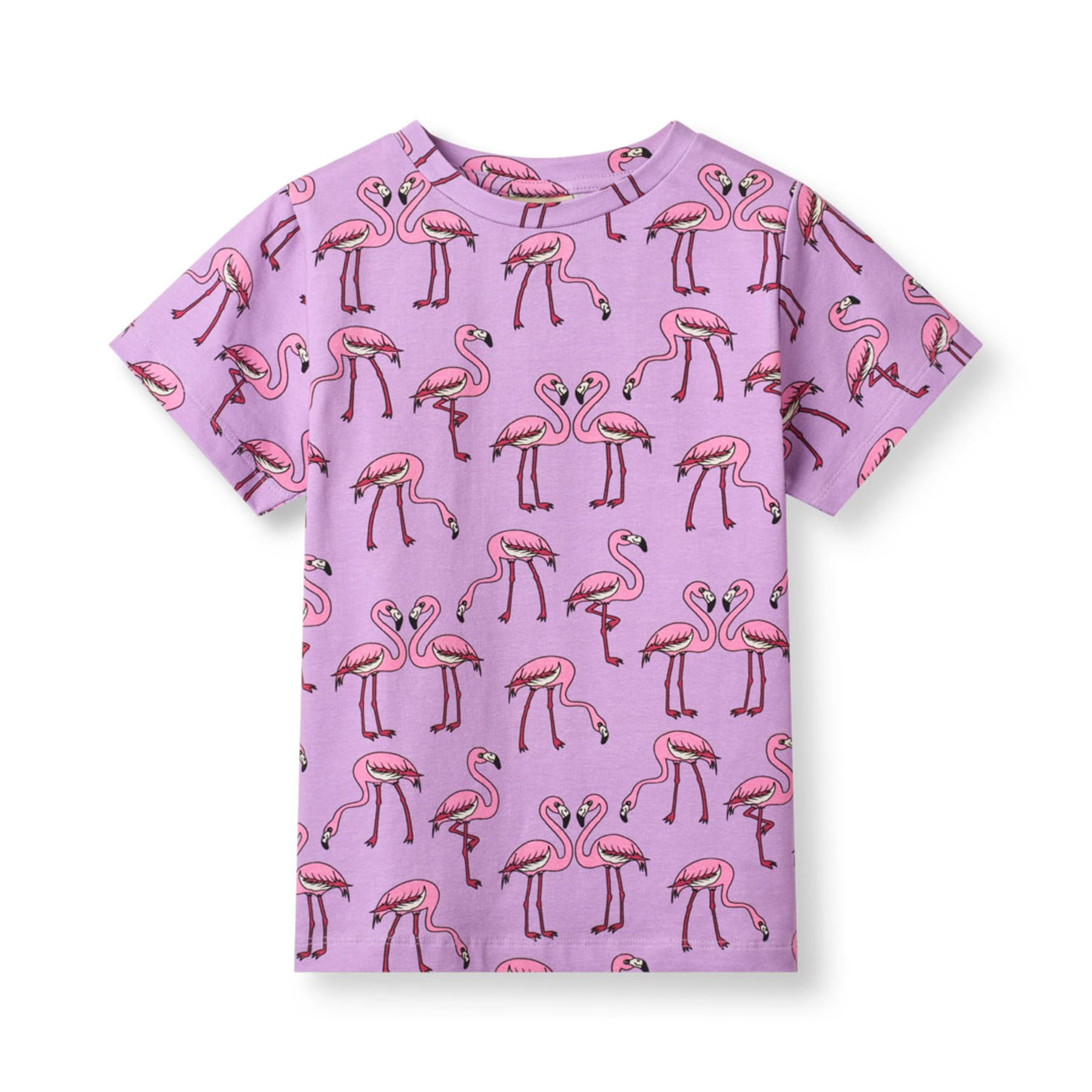 Småfolk T-shirt met flamingo print biologisch katoen kind