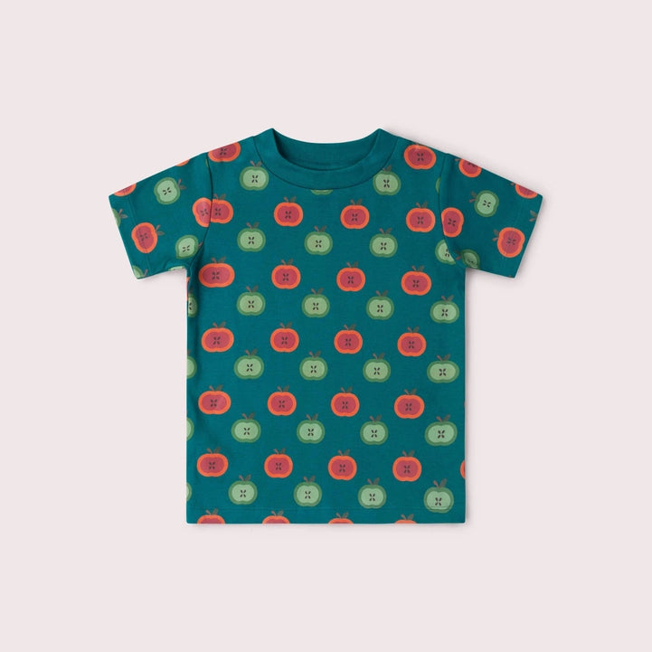 Little Green Radicals T-shirt Apple Picking biologisch katoen kind met appel print