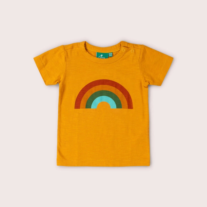 Little Green Radicals T-shirt Golden Rainbow biologisch katoen kind met regenboog print