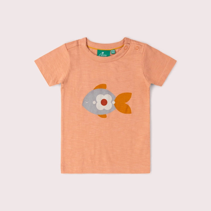 Little Green Radicals T-shirt Little Fish biologisch katoen kind met vis print