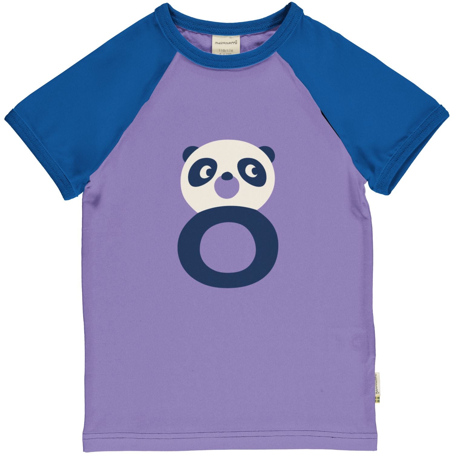 Maxomorra T-shirt meisje met cijfer 8 in dierenprint van biologisch katoen