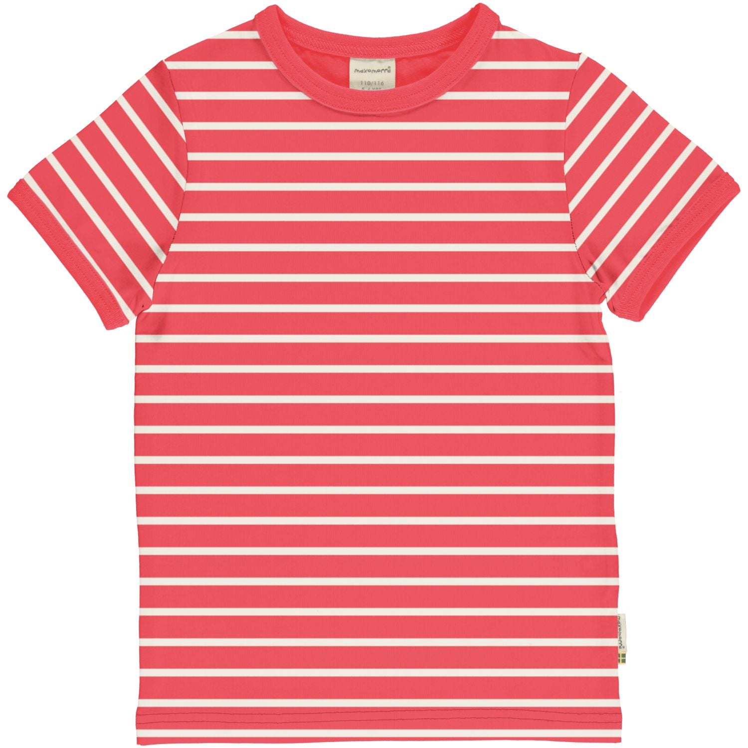 Top van Maxomorra met rood gestreepte print van biologisch katoen