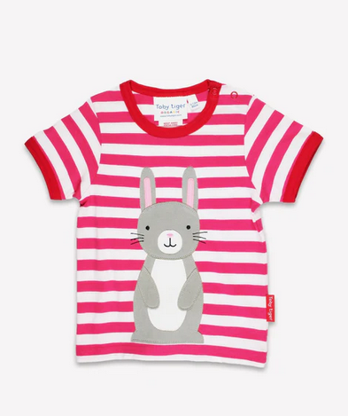 T-shirt Bunny Applique Pink - Toby Tiger