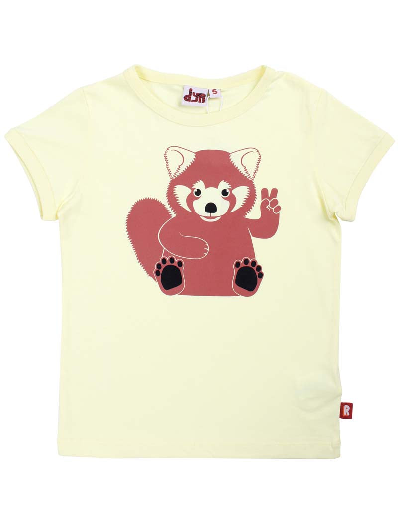 T-shirt Dyrhide T Palstel Yellow PEACE ROED PANDA - Danefae / Dyr