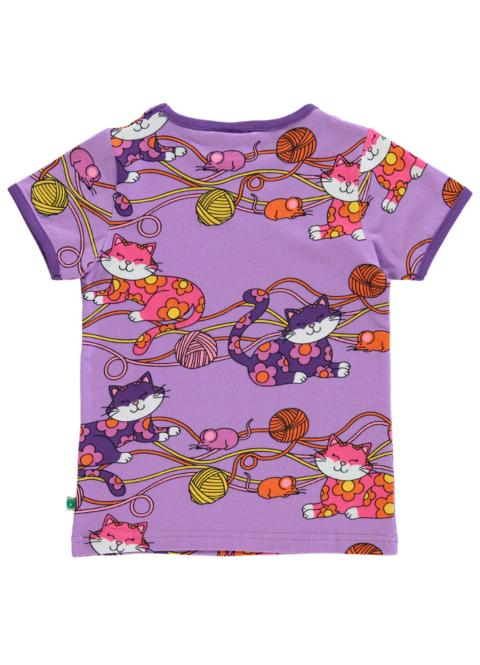 T-shirt with Cats Purple - Småfolk