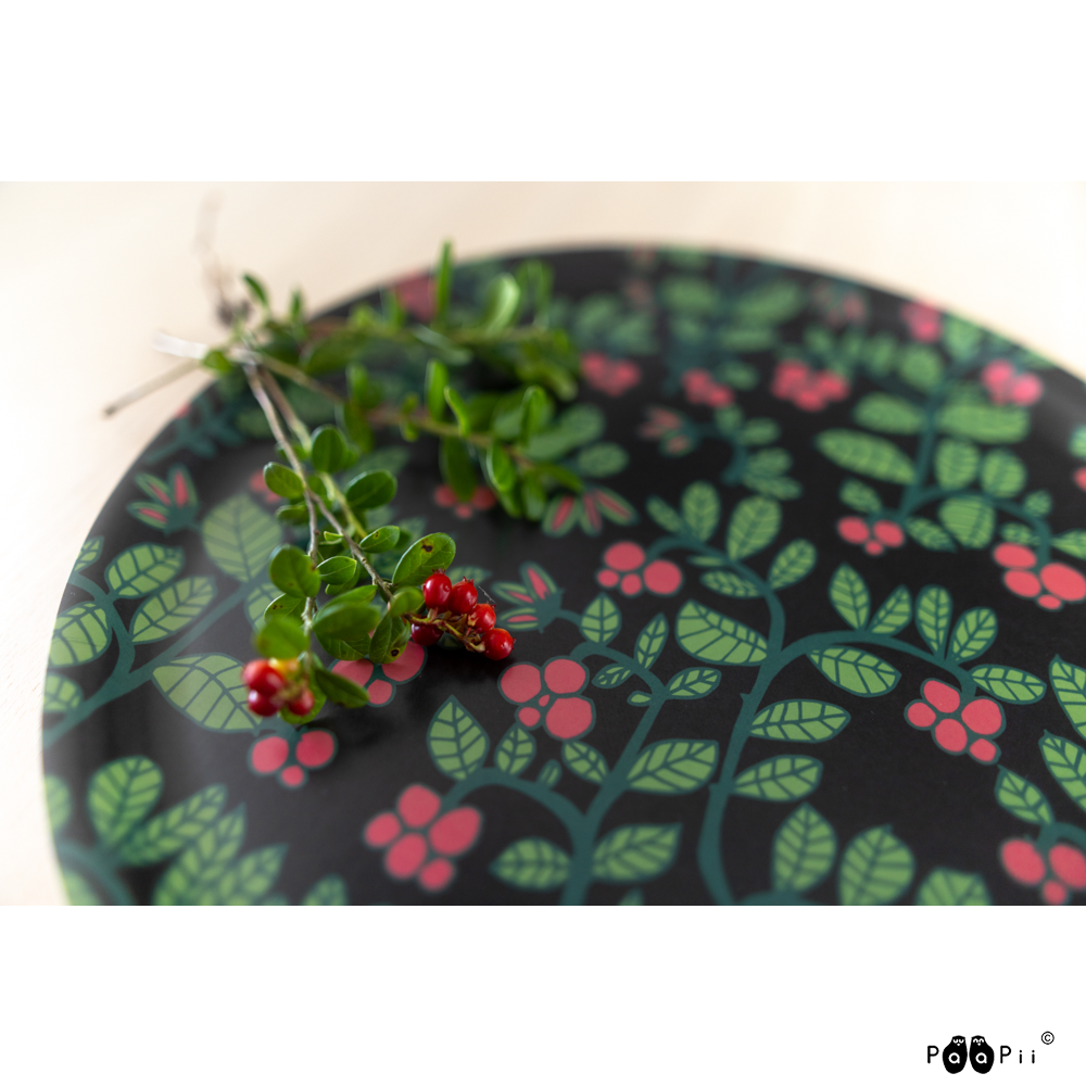 Dienblad / TRAY Lingonberry Black 35cm – Paapii Design