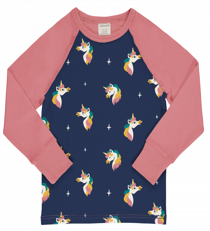 Longsleeve Top LS Raglan Unicorn Blue - Maxomorra