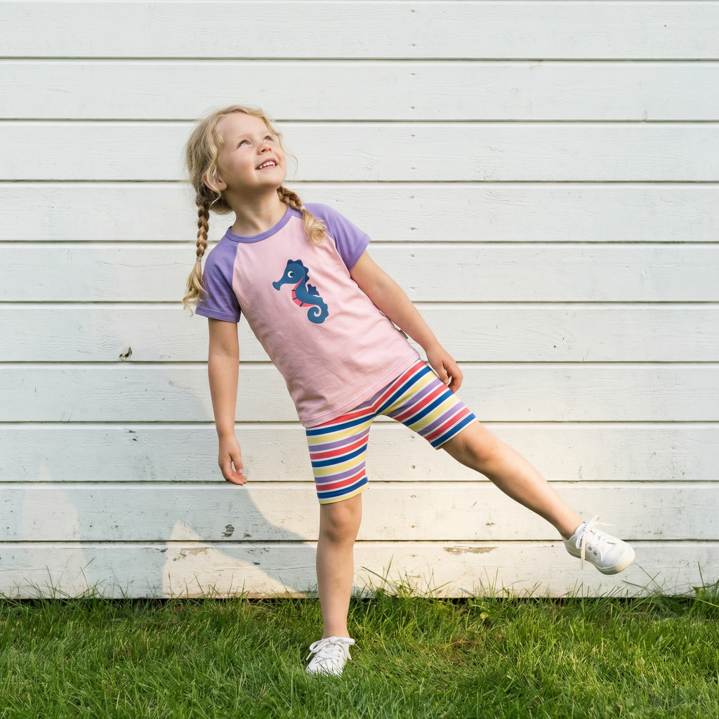 T-shirt / Top SS Raglan Seahorse - Maxomorra