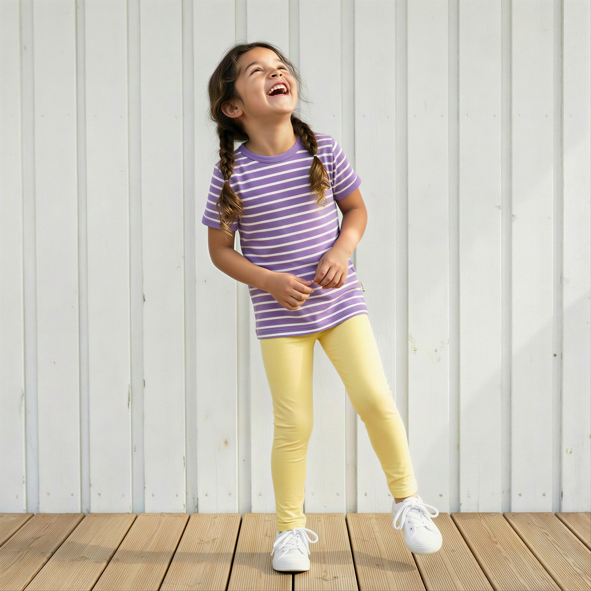 T-shirt / Top SS Stripes Purple - Maxomorra