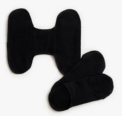 Wasbaar maandverband flanel zonder sluiting zwart 3 st. - ImseVimse