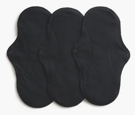 Wasbaar maandverband dag (regular) met sluiting 3 st. Black - ImseVimse