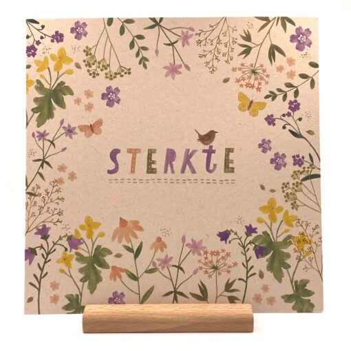 Wenskaart Sterkte bloemen - Aardkaart