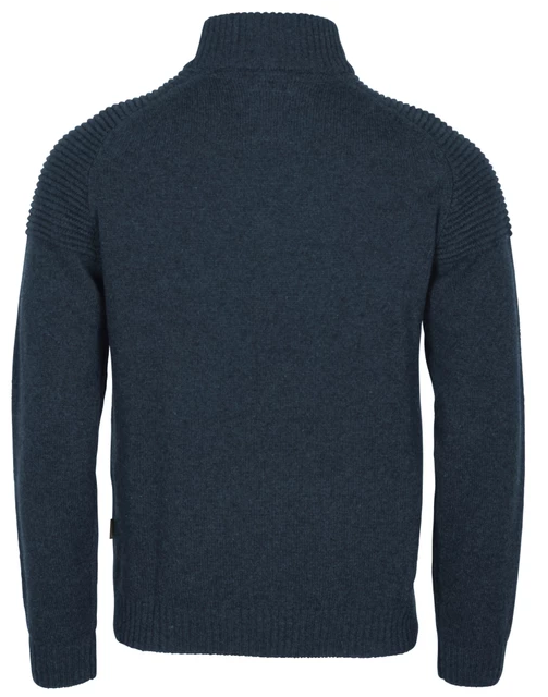 Värnamo T-neck Sweater 100% wol – Men – Dark Navy - Pinewood