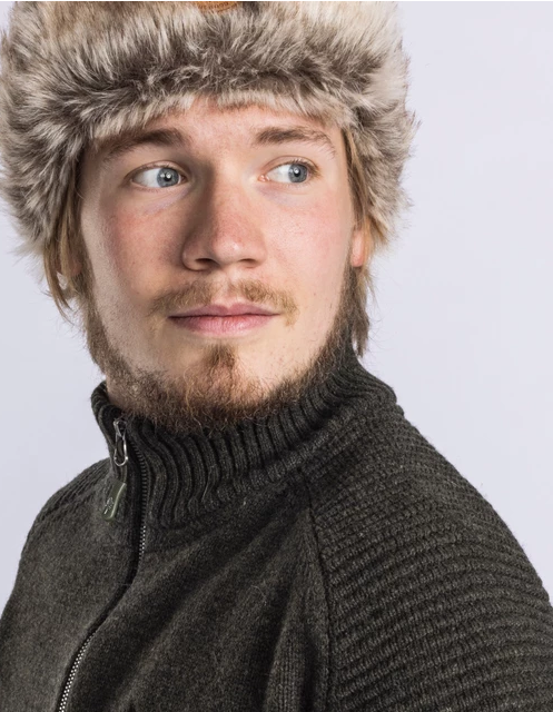 Värnamo T-neck Sweater 100% wol – Men – Dark Green - Pinewood