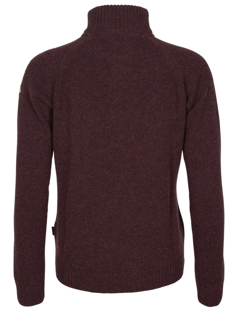 Värnamo T-neck Sweater 100% wol - Women - Earth Plum - Pinewood