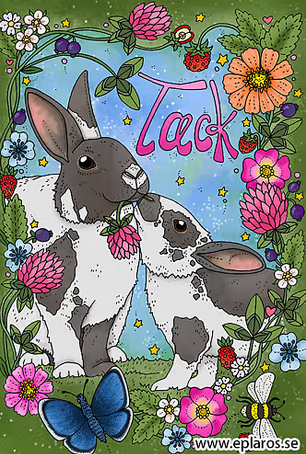 Kaart Tack! / Bedankt! Konijntjes - Eplaros