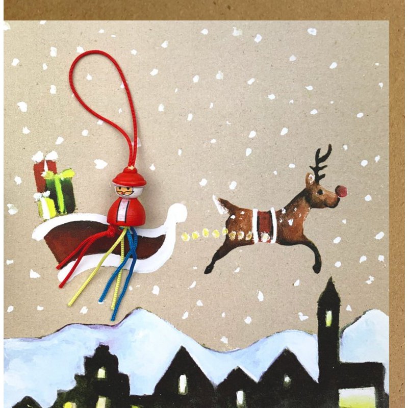 Kaart "Kerstman" met gelukspoppetje – Sidedish