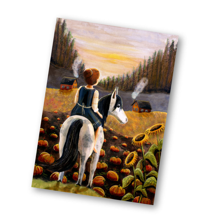 Kaart Cosy ride autumn - Illustrator under a blankie