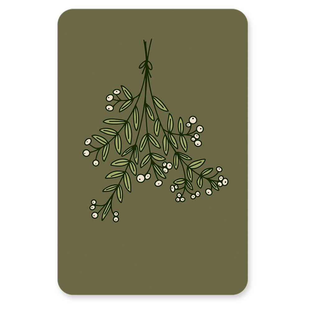 Postkaart Mistletoe Groen - Silly Goose