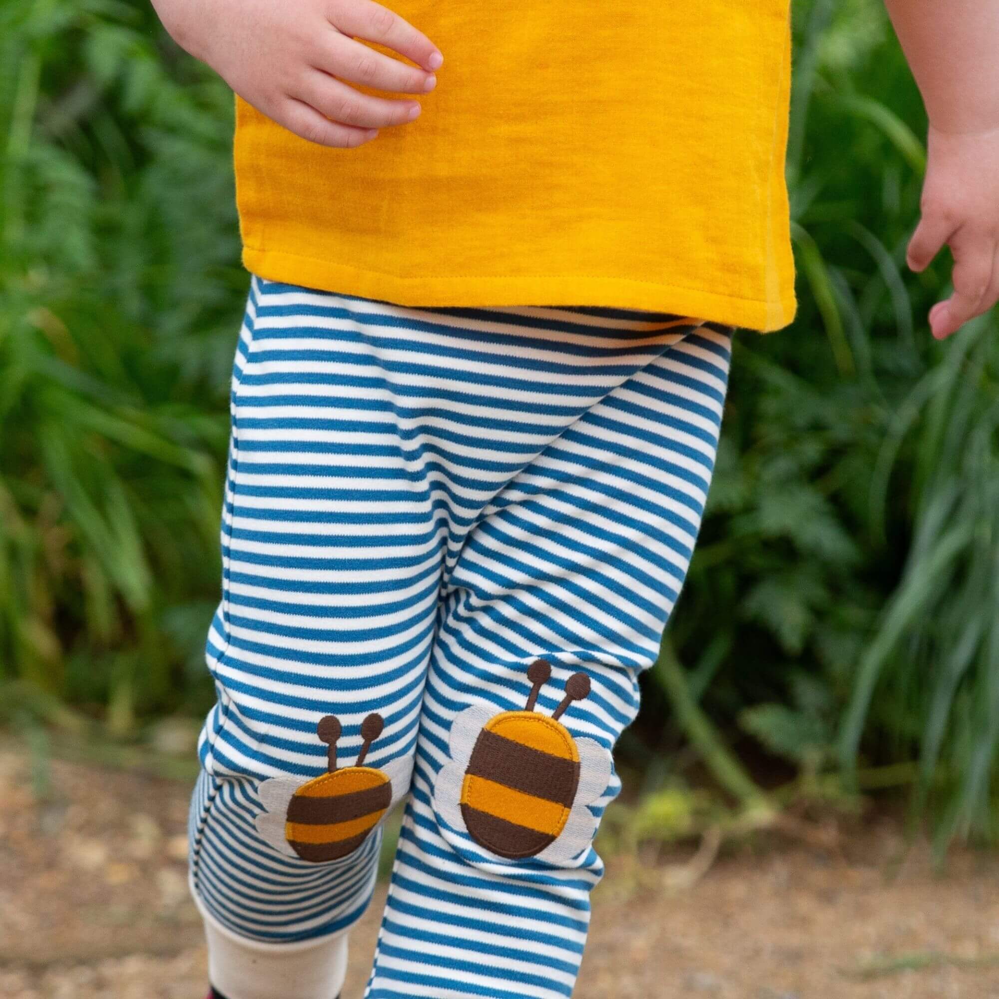 Broek Bees Knee Patch Striped Joggers - Little Green Radicals